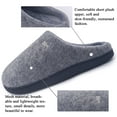 thumbnail image 3 of Memory Foam Slippers for Women and Men Soft Warm House Shoes Indoor/Outdoor Anti-skid Sole, Felt-Grey 38/39, 3 of 7
