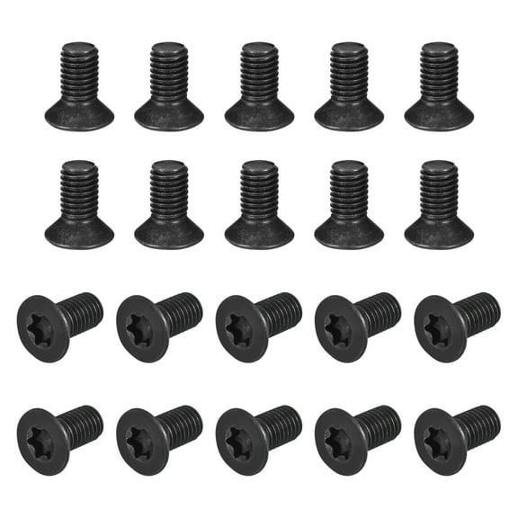 Uxcell M10-1.5x20mm Flat Head Torx Anti Theft Machine Screws, 30Pack 10.9 Grade Alloy Steel, Torx Drive, Countersunk Head, Full Thread, Black Oxide Finish