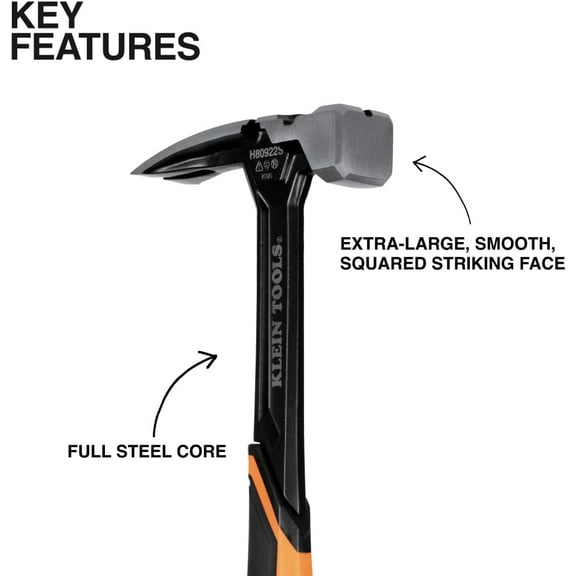 22-Ounce Forged Steel Framing Hammer with Magnetic Nail Starter and -Large  Strike Face