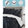 thumbnail image 4 of Starry Night Twin Size Down Alternative Comforter, Lightweight Comforter Quilt Bedding Set with Pillow Shams Chic Modern Black Blue Marble Texture All Seasons Bed Comforter Duvet Insert 68"x86", 4 of 7