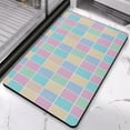 thumbnail image 3 of Classic Checkerboard Bath Rug (20x32in): Extra Soft, Absorbent Microfiber Material, Non-Slip Bath Carpet Adding Luxury to Your Bathroom Floors, 3 of 5