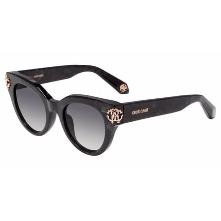 Roberto Cavalli SRC065M 0981 50mm Cat Eye Sunglasses Women's Shiny Black