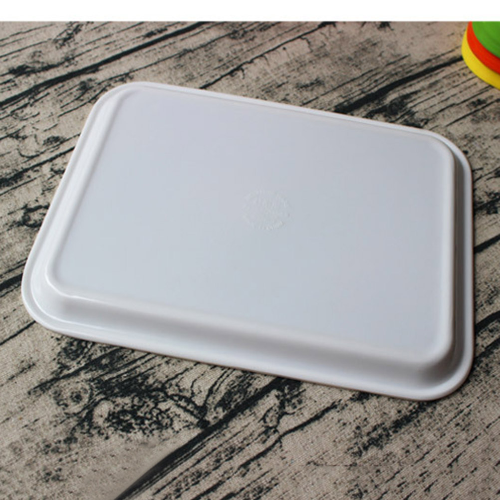 White Plastic Serving Tray Rectangular Serving Platter Food Tray Party Supplies Plates (Small Size), Size: 30