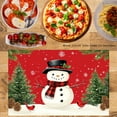 thumbnail image 2 of JOOCAR Christmas Snowman with Red Birds and Pine Trees Design Linen Table Mats Set of 4 for Home Kitchen Table Decor 12x18 inch, 2 of 5