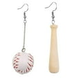 thumbnail image 4 of SUSHANG Baseball Bat Earrings Sports Baseball Earrings 3D Softball Bat Earrings Clip on Women'S Cute Player Cheerleading Accessories, 4 of 8