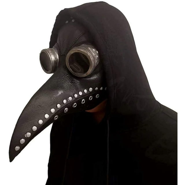 Máscara de Doctor de la Era de la Peste, Disfraz Steampunk de Látex con Pico Largo de pájaro para Halloween, Disfraz de Cosplay para Adultos, elástico Ajustable, Negro Rojo Verde MX-0128612FYD