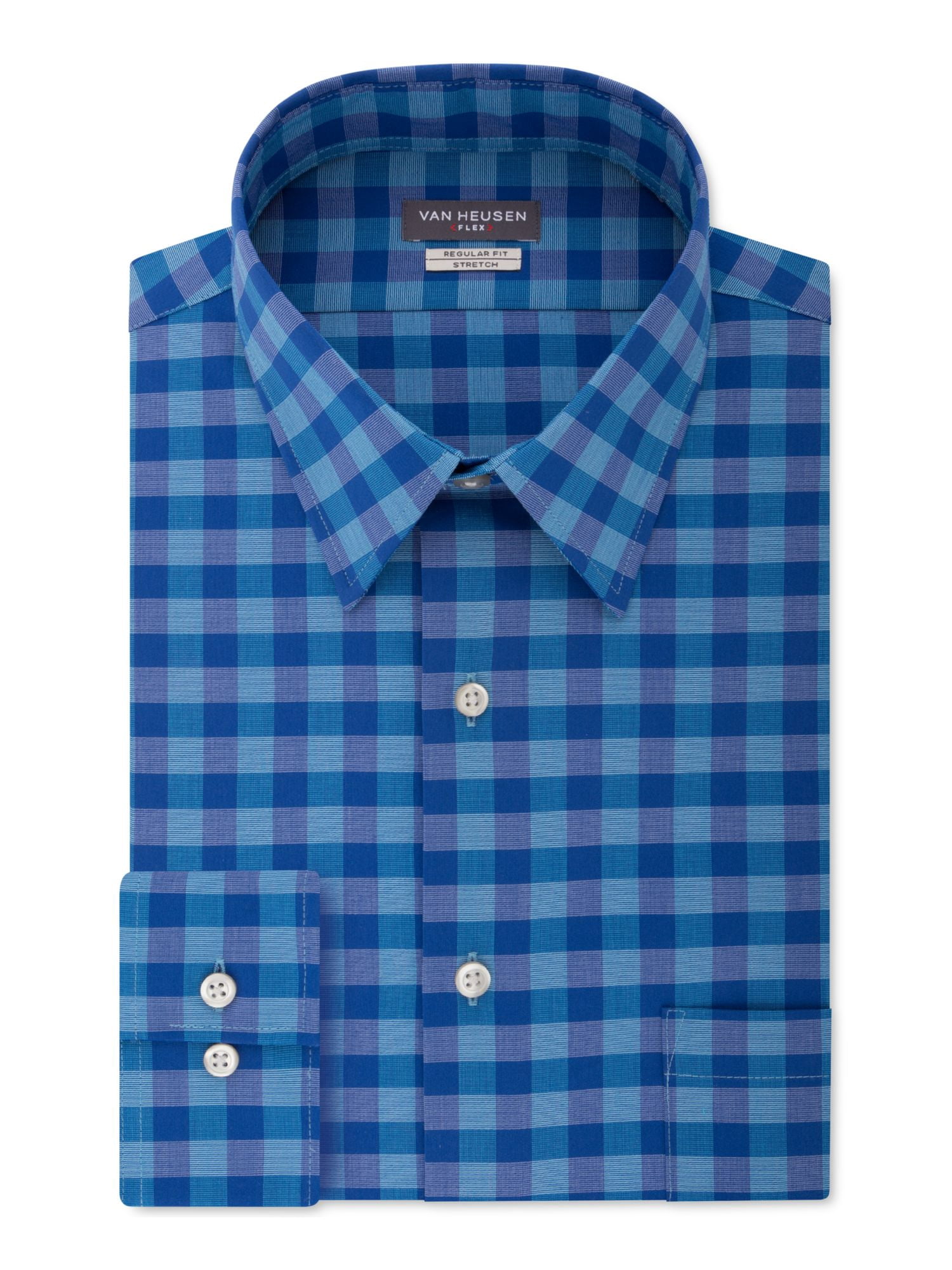 VAN HEUSEN Mens Blue Work Dress Shirt 