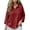 Wine Tops, variant on Htigea Women's V-Neck 3/4 Sleeve T Shirts Casual Loose Fit Daily Tees with Collar Solid Color Three-Quarter Sleeves Tops Wine S