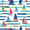 Colorful Sailboats, variant on Yayeee Foldable Storage Basket for Shelves with Handles Waterproof Cloth Bins, Dark Blue Hand Drawn Sailboats