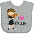 thumbnail image 3 of Inktastic Girls I Heart Violin Girls Baby Bib, 3 of 4