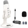 thumbnail image 1 of Micrófono USB ZealSound K66 blanco para teléfono, ordenador y ordenador, 1 of 7