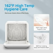 Midea Portable Countertop Dishwasher, 5-Liter Tank, 6 Wash Program, Sanitize, See-Thru Window, White