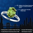 thumbnail image 2 of Gem Stone King 14K White Gold Green Peridot Engagement Ring for Women | 2.80 Cttw | Oval 10X8MM | Gemstone August Birthstone | Size 6, 2 of 6