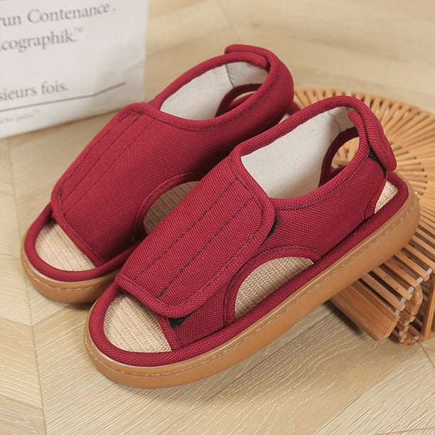 Sandalias Unisex Diabéticos cómodos zapatos para caminar para mujeres (42-43) rojo