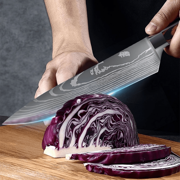 Damascus Steel Knife Set, Japanese Chef Knives