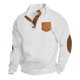 thumbnail image 2 of pstuiky hombres de manga larga, Suéter de hombre con botones, color liso, cuello alto, mangas largas y cuadrados pequeños tops de invierno para hombre l, 2 of 5