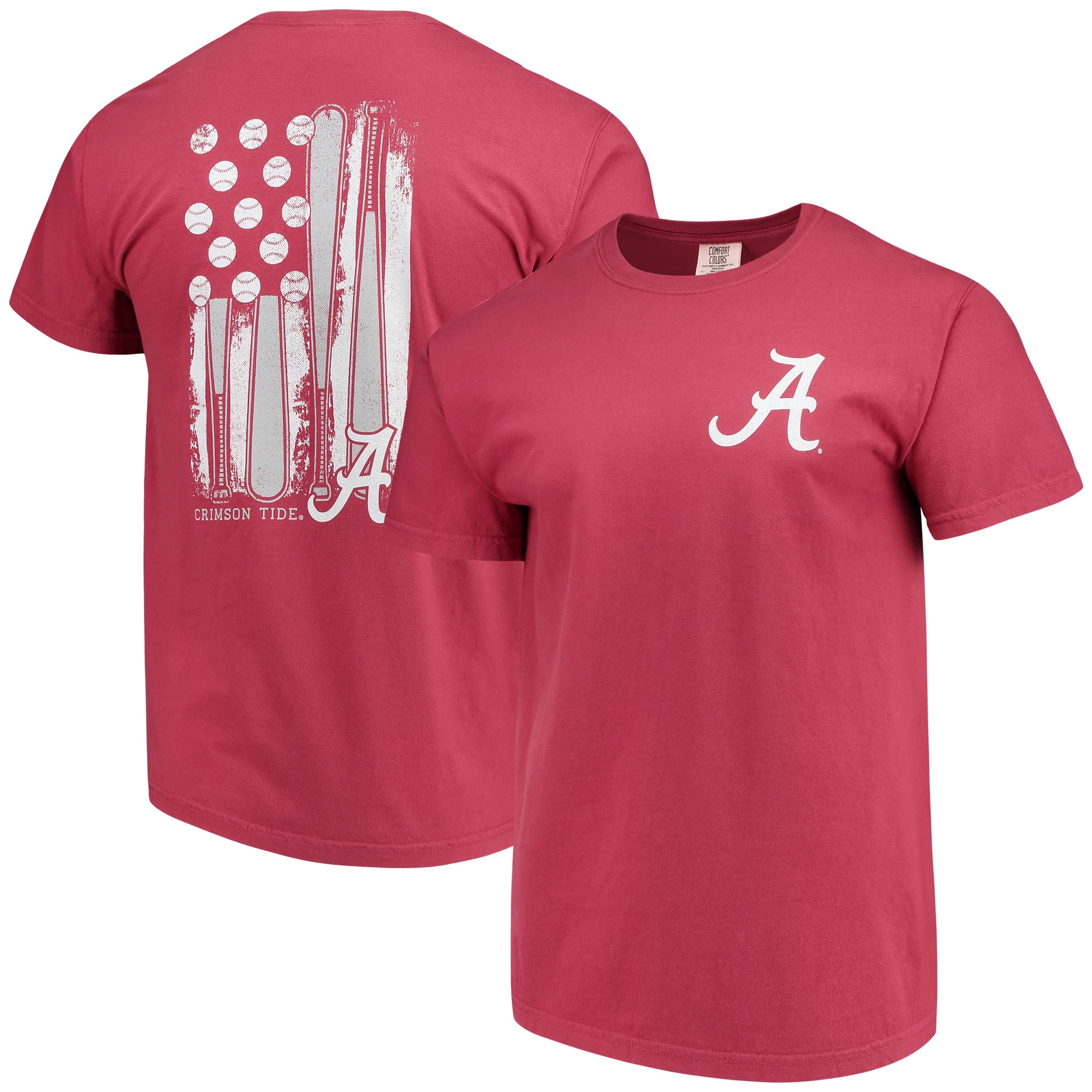 Image One Adult Unisexs NCAA Vintage Baseball Flag Short Sleeve Comfort Color Tee