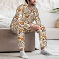 thumbnail image 7 of Sikiie Autumn Fox with Brown Plants Mens Pajama Set, Soft Warm Long Sleeve Sleepwear, Cozy Button-Down Pjs for Men-Small, 7 of 7