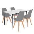 thumbnail image 1 of Set de Comedor Mesa Tipo Marmol Rectangular + 4 Sillas Tulip gris, 1 of 7