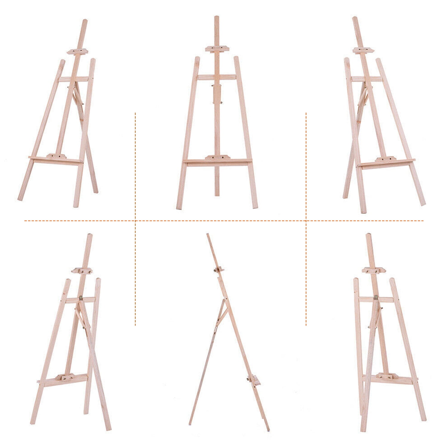 Painting Easel Stand Wooden Inclinable A Frame Tripod Easel Drawing Stand  with 63.4 in-68.9in, 1 unit - Kroger