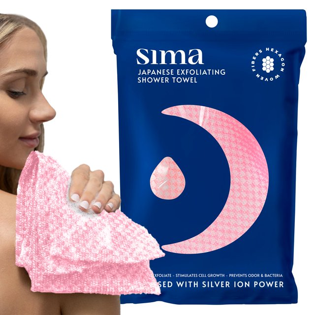 Toalla exfoliante para rostro y cuerpo de la marca Sima
