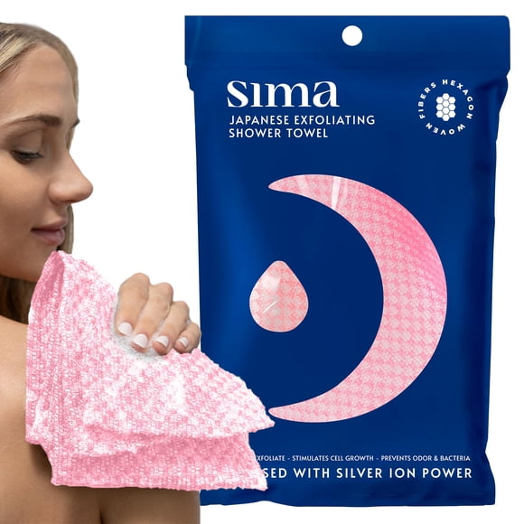 Toalla exfoliante para rostro y cuerpo de la marca Sima