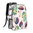 thumbnail image 3 of Honeii Mushroom Print Clear Backpack Heavy Duty Transparent Bag 17" See Through BookBag for Women Men Adults Work Festival Sports Travel, 3 of 7