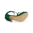 thumbnail image 5 of BLISSFUL STEP Women's Shoes Strappy Stiletto Heels Platform Ankle Strap Open Toe Faux Suede Sandals Emerald Green 7, 5 of 7