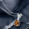 thumbnail image 2 of Gem Stone King 925 Sterling silver Orange Red Madeira Citrine and White Created Sapphire Pendant Necklace for Women (1.15 Cttw, Gemstone Birthstone, with 18 inch Chain), 2 of 4
