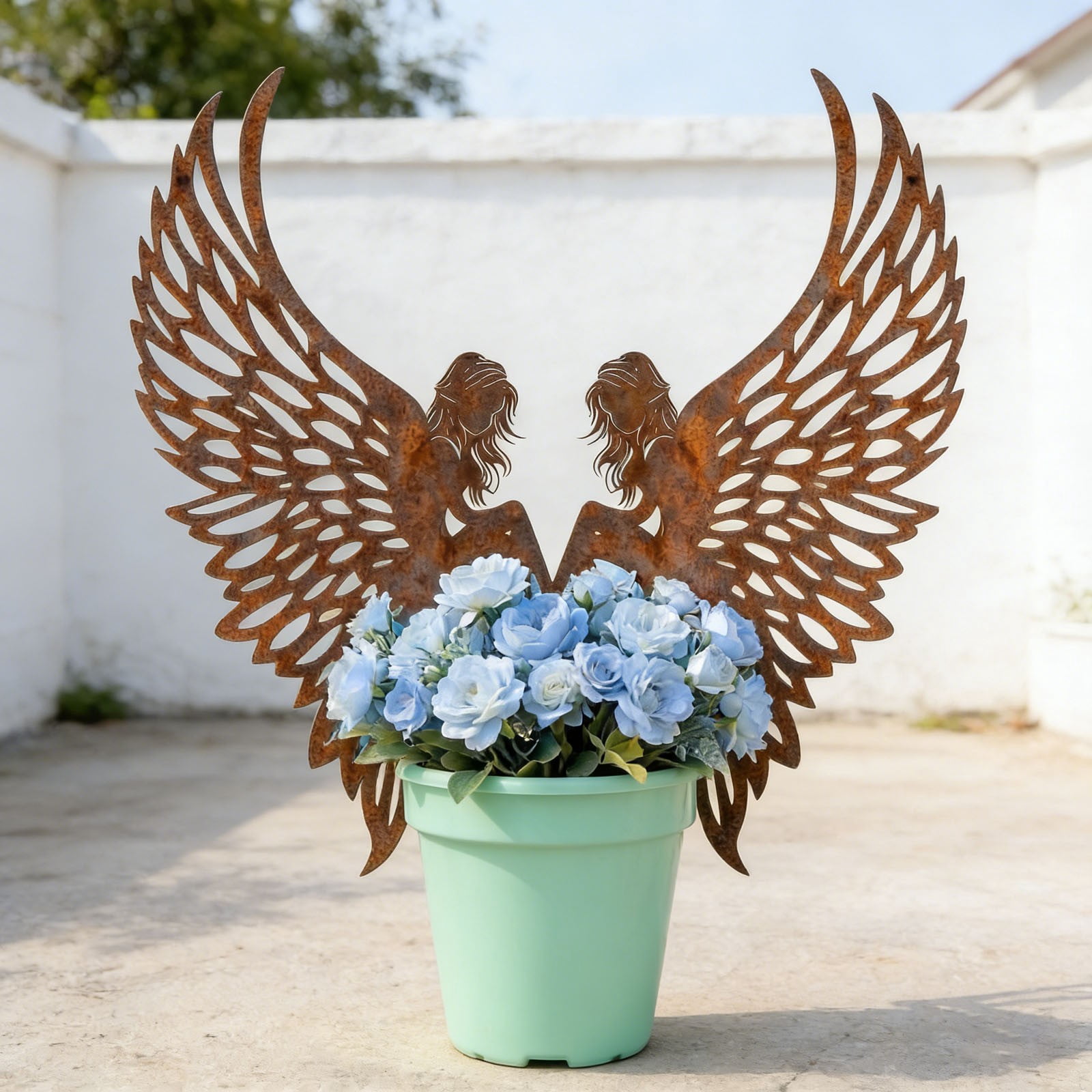 Angel Wings Flowerpot Decoration - Garden Wing Sculpture Planter Outdoor Patio Art With Finish For Yard And Home,Ideal for Gardeners and Homeowners