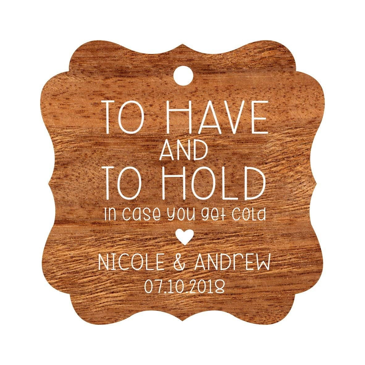 Darling souvenir Custom Bonbonniere etichette regalo per avere e tenere in case you Get Cold matrimoni cartellini 50 Tags Maroon