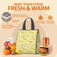thumbnail image 5 of Daisy Pioneer Flower Yellow Pattern Insulated Lunch Bag for Women Men, Large Portable Soft Cooler Tote, Thermal Food Storage Bag with Pearl Cotton, 8.66L, 8.75"x5.75"x9.5", 5 of 6