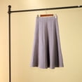 thumbnail image 4 of Women's Vintage Elastic Waist A-Line Knitted Long Skirt Flared Swing Maxi Skirt for Women Skirts for Women, 4 of 5