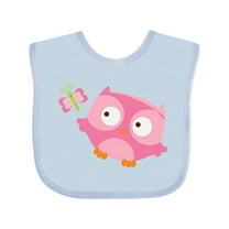 Inktastic Pink Owl and Butterfly Girls Baby Bib