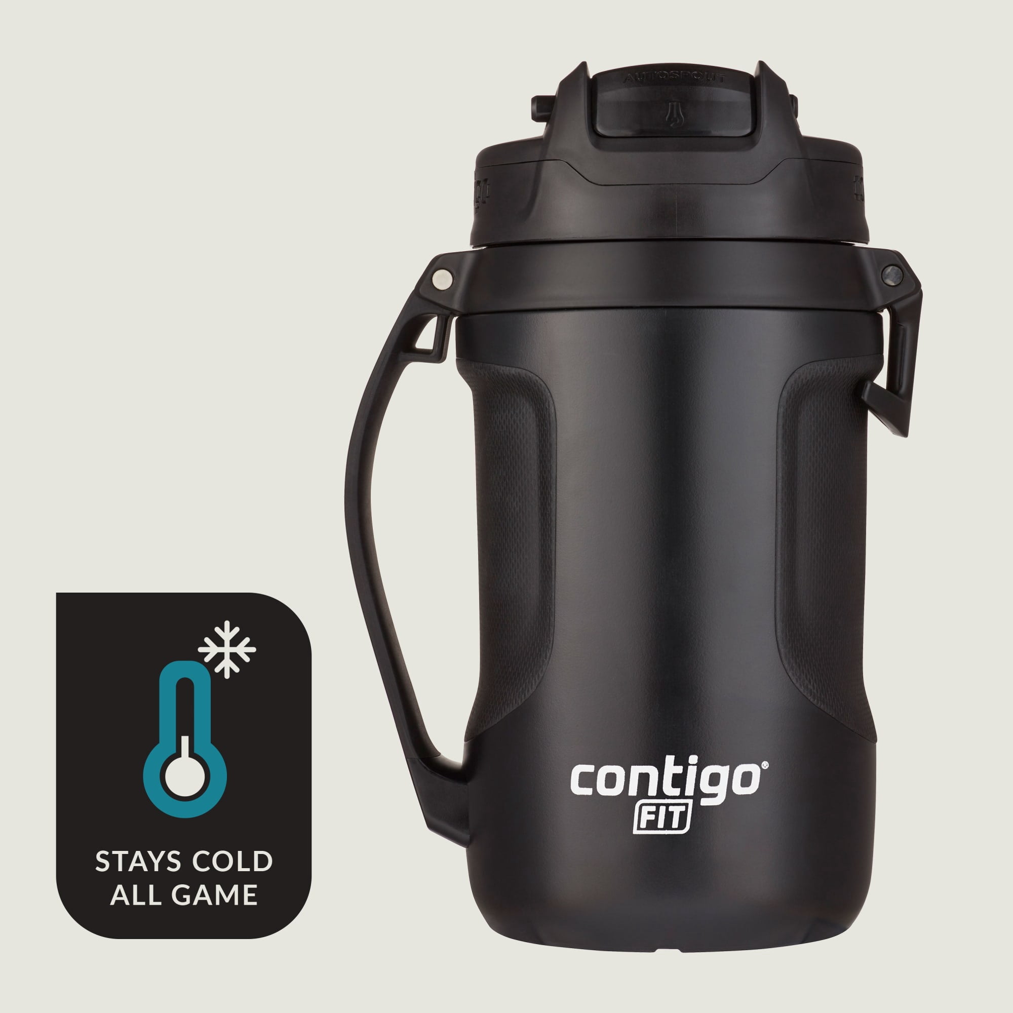 Contigo Fit Water Jug with AUTOSPOUT Lid, 64 Fluid Ounces, Black
