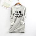 thumbnail image 2 of Lindreshi Winter Pajamas for Women Women's Round Neck Pocket Thickened Plush Warm Long Sleeve Tops, 2 of 5