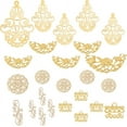 thumbnail image 6 of DIY Jewelry Making Finding Kit Including 100Pcs 4 Styles Iron Filigree Joiners & Pendant Etched Metal Embellishments Butterfly Golden 21~42x10.5~59x0.15~1.5mm Hole: 1.8~3mm 100pcs/box, 6 of 9