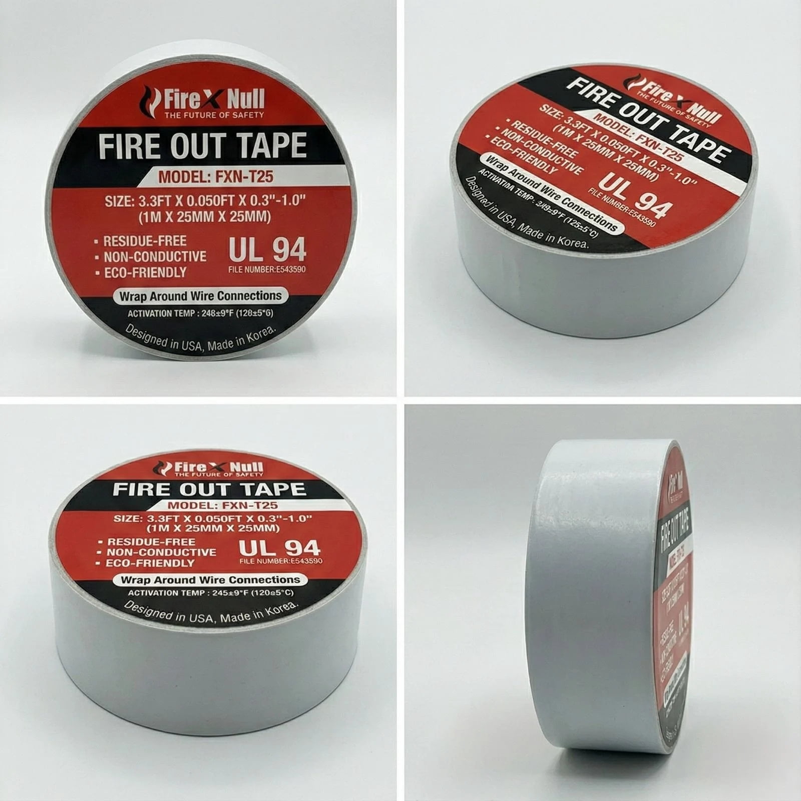 FireXNull FXN-T25 Heat-Activated Wire Wrap Fire Suppression Tape