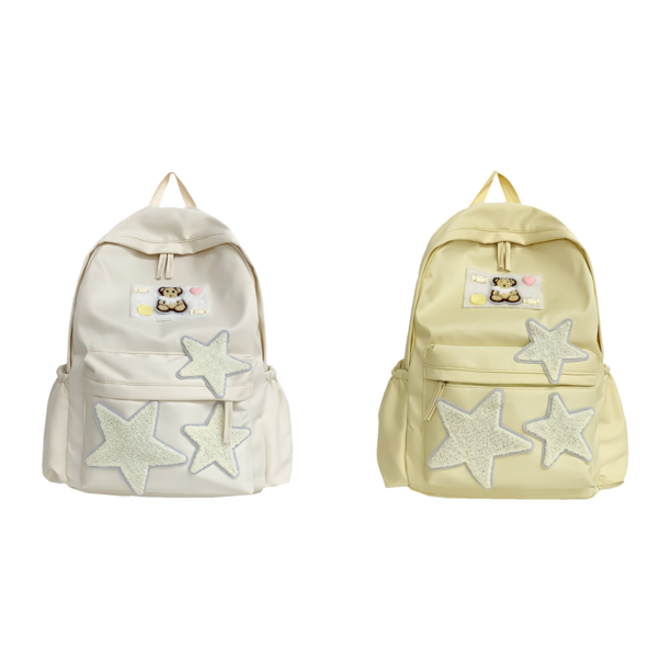 6612 (se Envía Plegado Hacia Y Hacia Abajo) Pentagram I Decorado Mochila Versátil Mochila Gran Capacidad para Estudiantes (blanco) Blanco