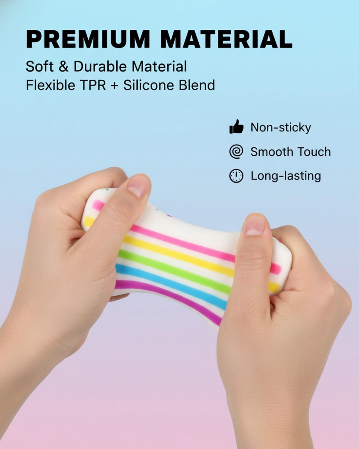 Cake Squishy Slow Rise Rainbow Cake Squishy, Jumbo Slow Rising Fidget Squeeze Ball, Soft Sensory Stress Relief for Anxiety, Focus, Hand Therapy & Party Favors