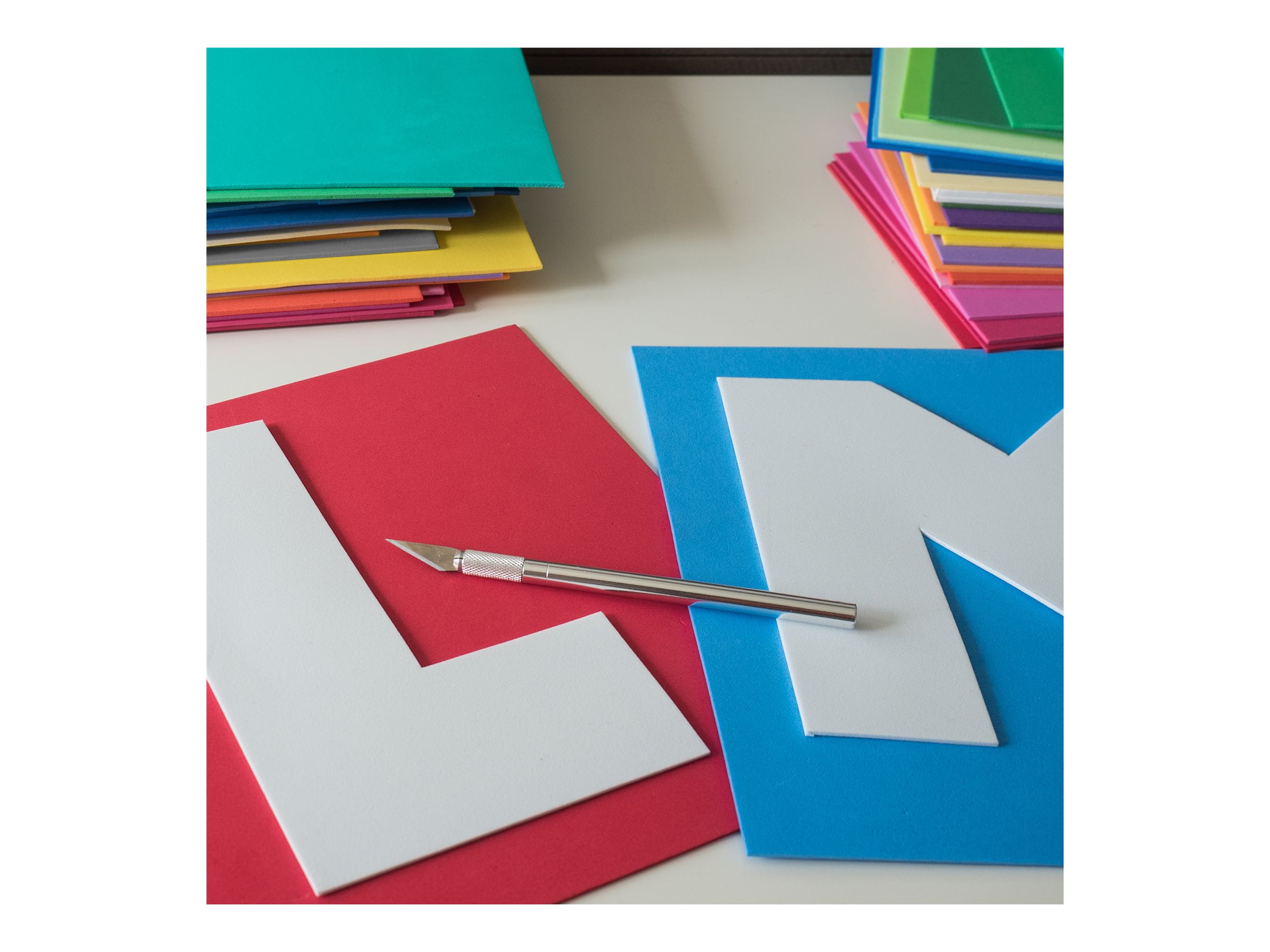 OFITURIA Plaques De Mousse EVA Colorées Pour Loisirs Créatifs, École, Activités Manuelles, Scrapbooking Et Décoration 20x30cm(Rose, 5 Pcs