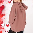 thumbnail image 4 of ABPWLY Girls Tops Sweatshirt Top for Kids Valentines Day Hoodies Teens Loose Pocket Hooded Tops Cute Heart Print Long Sleeve Tops Girls Tops(Size:90), 4 of 5