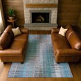 thumbnail image 6 of Addison Rugs Mayfield Premium Machine Washable Transitional Stripes Teal Rectangle Rug, 10' x 14', 6 of 6