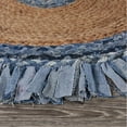 thumbnail image 2 of Desert Fields and Evette Rios Cora 5'6" Round Denim Blue Cotton and Jute Fringed Indoor Area Rug, 2 of 9