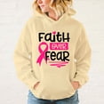 thumbnail image 4 of Nuevas sudaderas con capucha de moda para mujer con estampado de concientización sobre el cáncer de mama, fe sobre el miedo, sudadera unisex de manga larga, camisetas casuales, 4 of 4