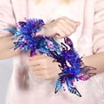 thumbnail image 4 of Unique Bargains 2 Pcs Cheerleader Poms Poms Wrist Flower Wings Cheerleading Practice Poms Blue Purple, 4 of 5