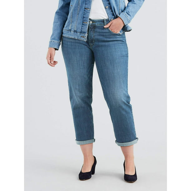 Levi's - Levis Women's Plus Size Mid Rise Boyfriend Jeans - Walmart.com ...