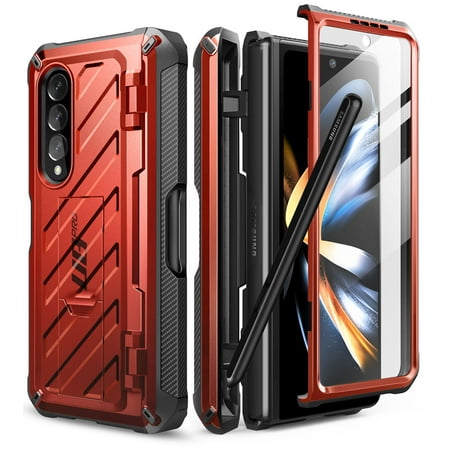 SUPCASE Unicorn Beetle Pro Case for Samsung Galaxy Z Fold 4 5G (2022), Full-Body Dual Layer Rugged Case with Built-in Screen Protector & Kickstand & S Pen Slot (Ruddy)