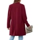 thumbnail image 2 of Blazer PRETTYGARDEN Mujer Manga Larga Corte Suelto Rojo Vino Talla L, 2 of 8