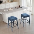 thumbnail image 4 of Cterwk Set of 2 Counter Height Fabric Bar Stools with Metal Legs and Footrest, Padded Seat Barstools for Bar, Dining Room, Light Blue, 4 of 9